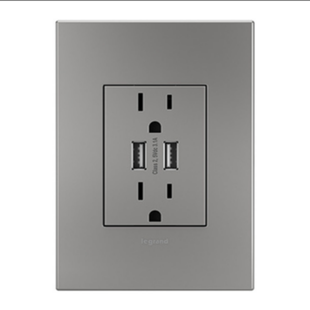 Dual USB Plus-Size Outlet Combo