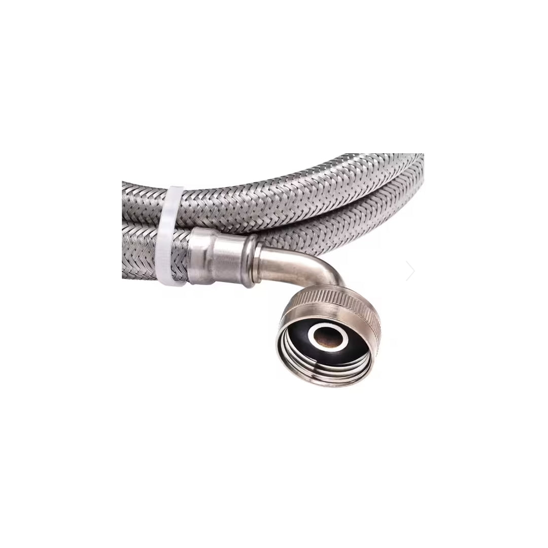 LYNCAR 5' Washing Machine Connector Hose - with Elbow, Stainless Steel