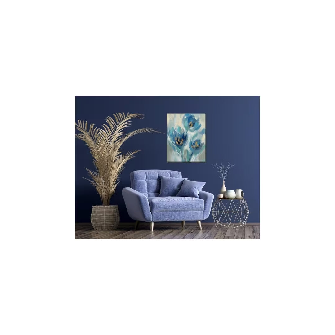 STREAMLINE ART 16" x 20"Blue Fairy Tale Floral 1 Wall Plaque