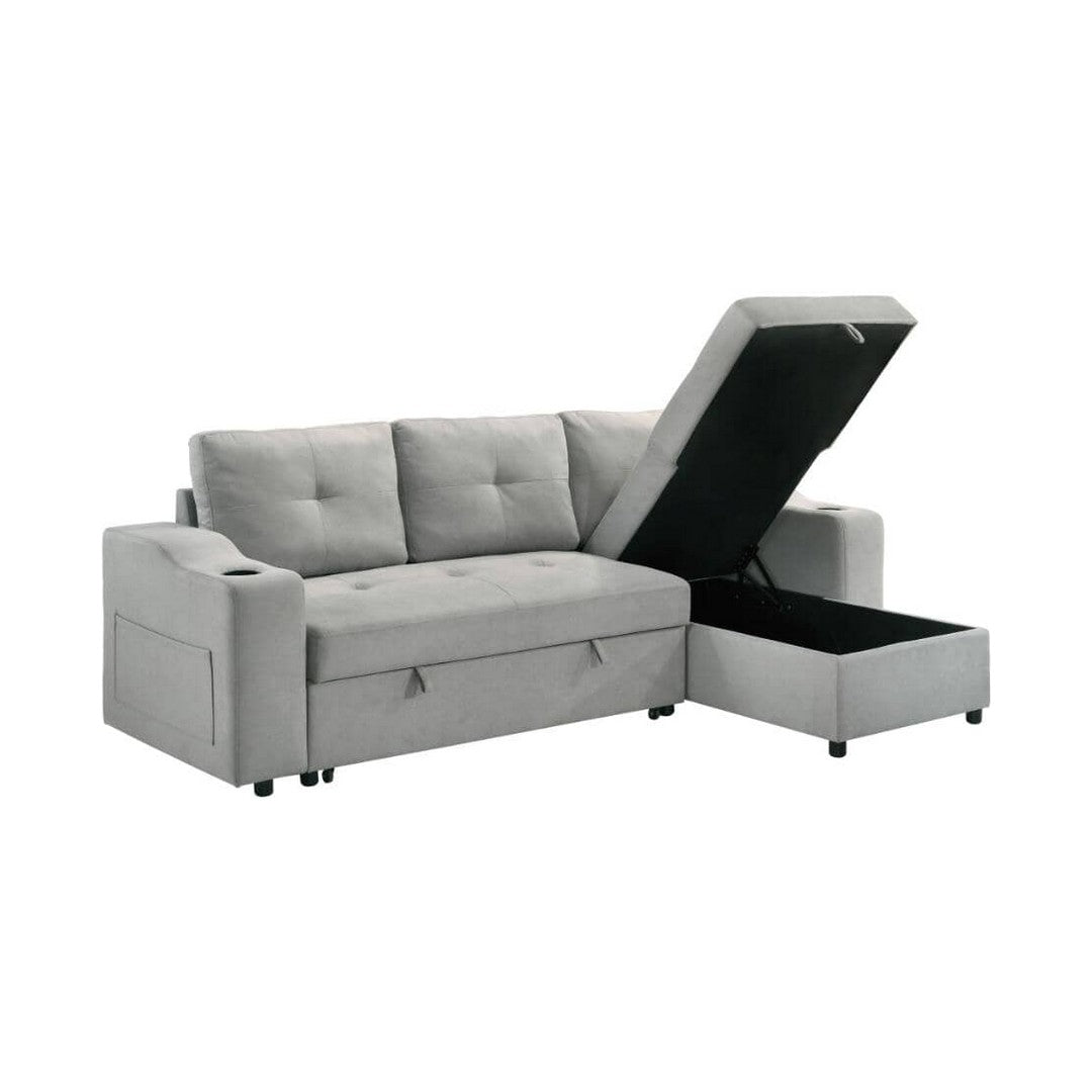 2-Piece Sofa Sectional with Pullout Bed & reversible Chaise