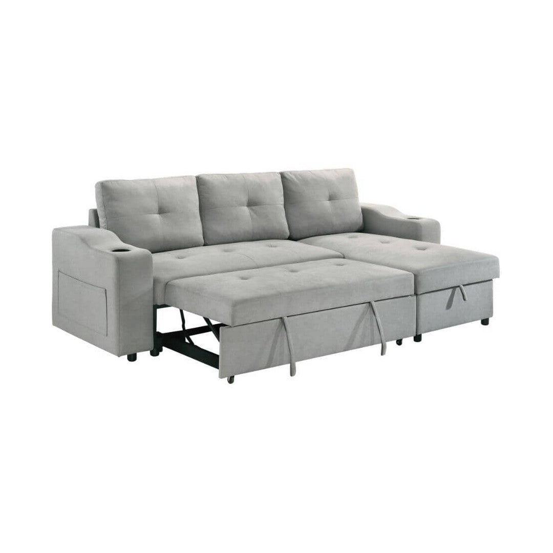 2-Piece Sofa Sectional with Pullout Bed & reversible Chaise