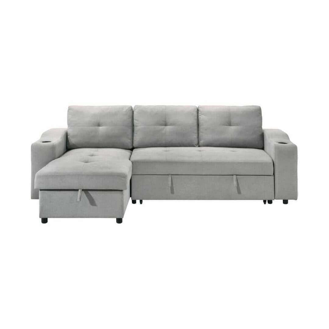 2-Piece Sofa Sectional with Pullout Bed & reversible Chaise