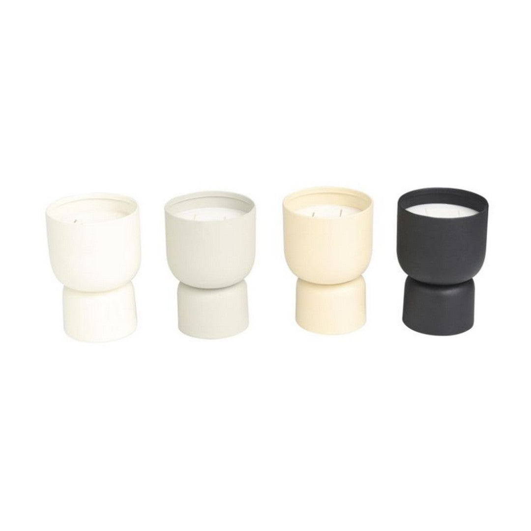 Multi Colored Metal Egyptian Mint, Mediterranean Fig, Sauvignon Blanc, and Vanilla Marshmallow Scented 12 oz 2 Wick Decorative Candle with White Wax