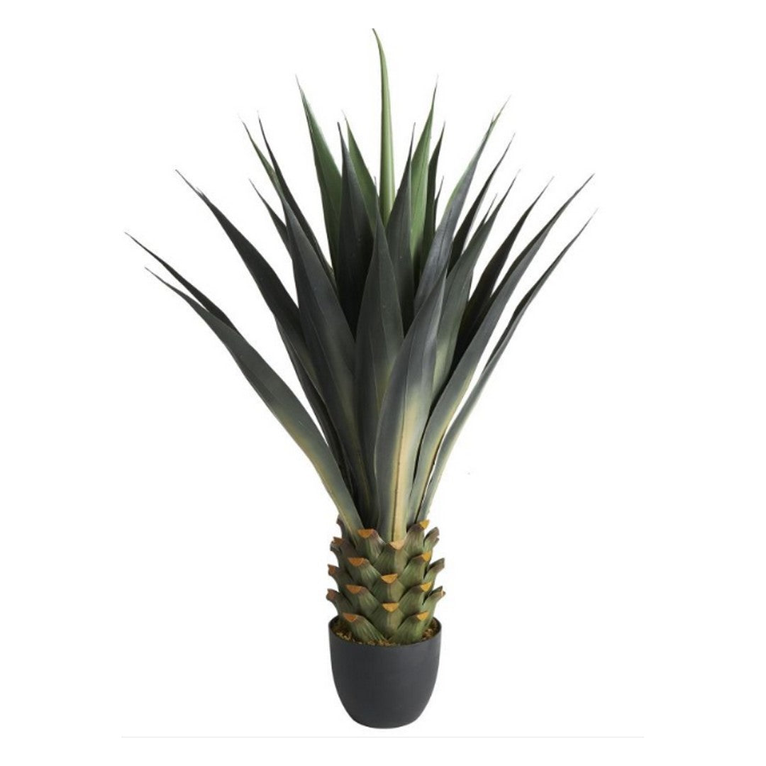 Green Faux Foliage Agave Indoor Outdoor Artificial Tree with Black Pot