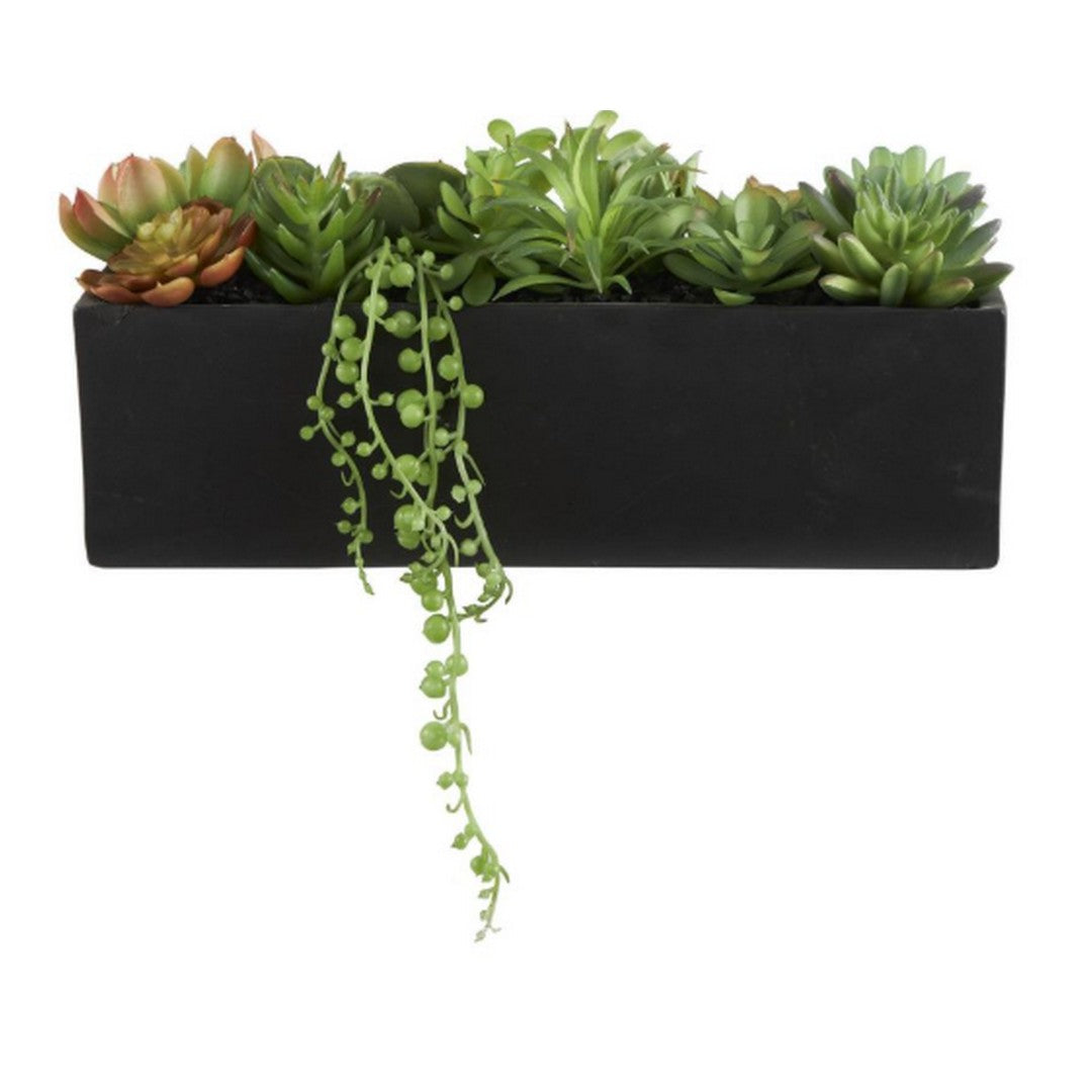 Green Faux Foliage Geometric Indoor Outdoor Artificial Foliage