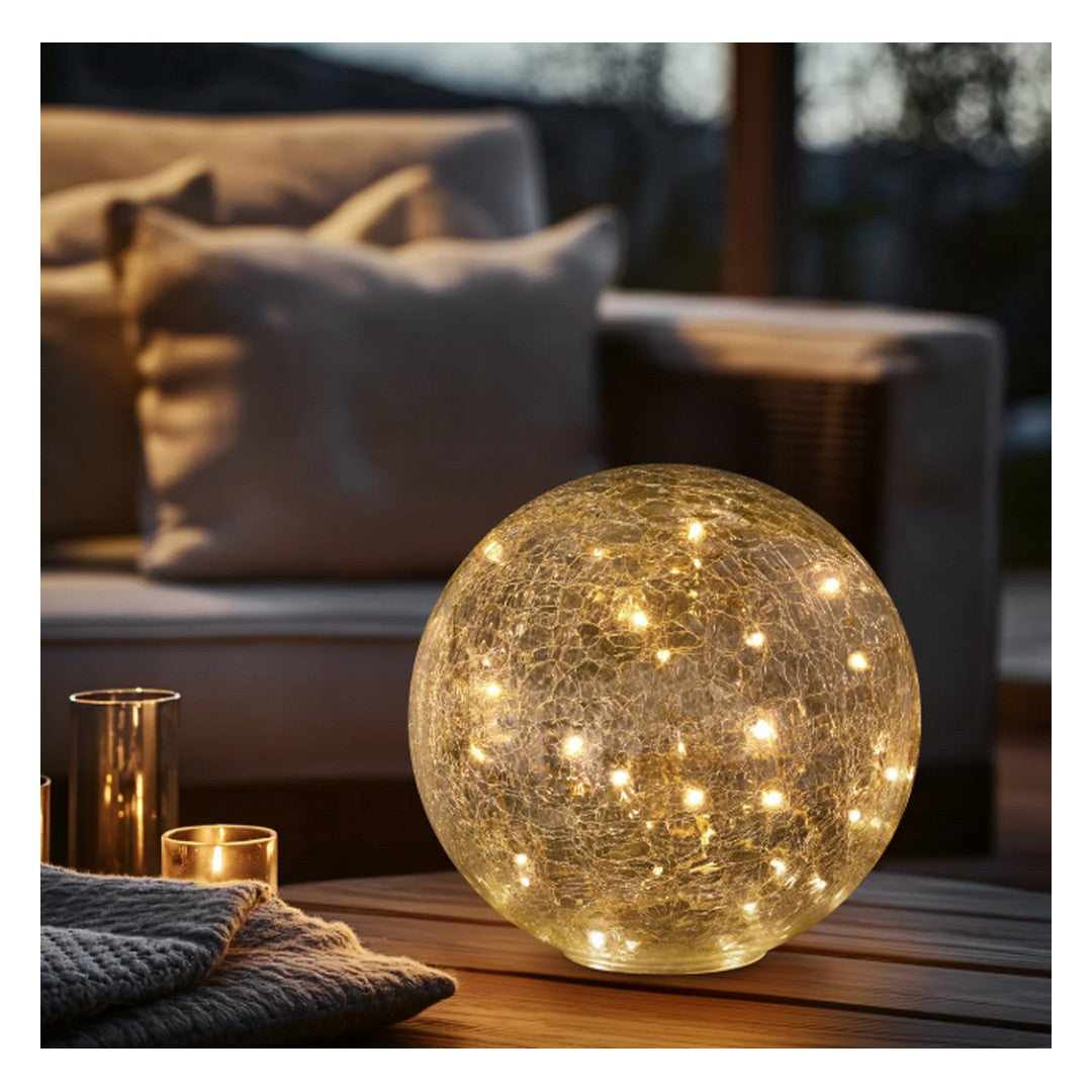 Globe Crackle Glass 6 Inch LED Decor Light