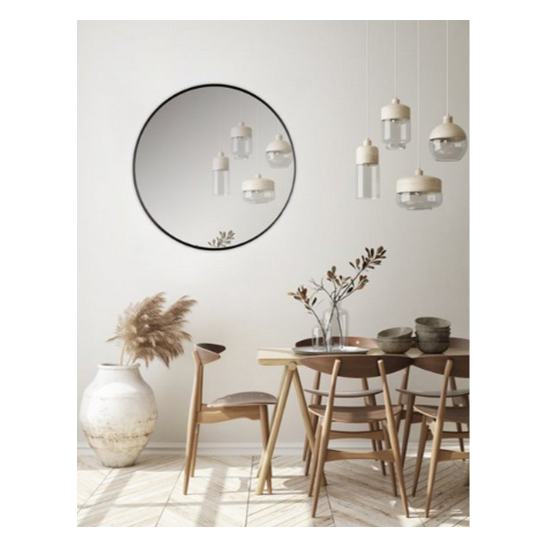 34-in Round Black Framed Vanity Mirror