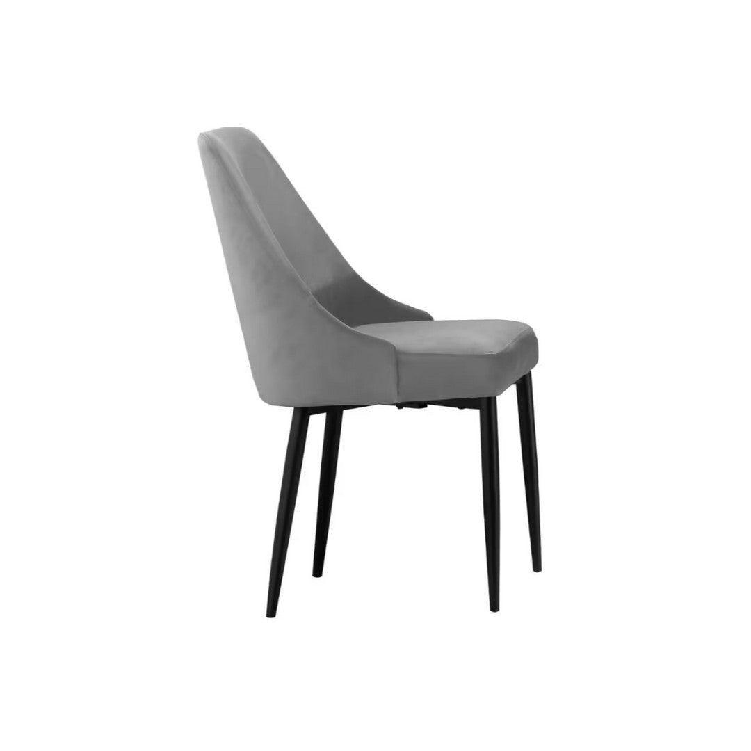 Keene Dining Chair with Metal Legs - Grey