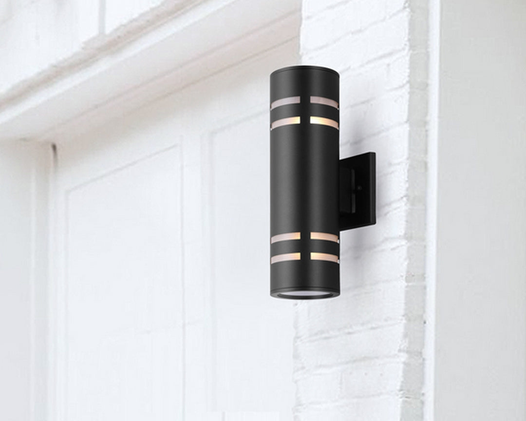 Tay Outdoor Cylindrical Upward & Downward Light Fixture - Black, 13" *STORE DISPLAY*