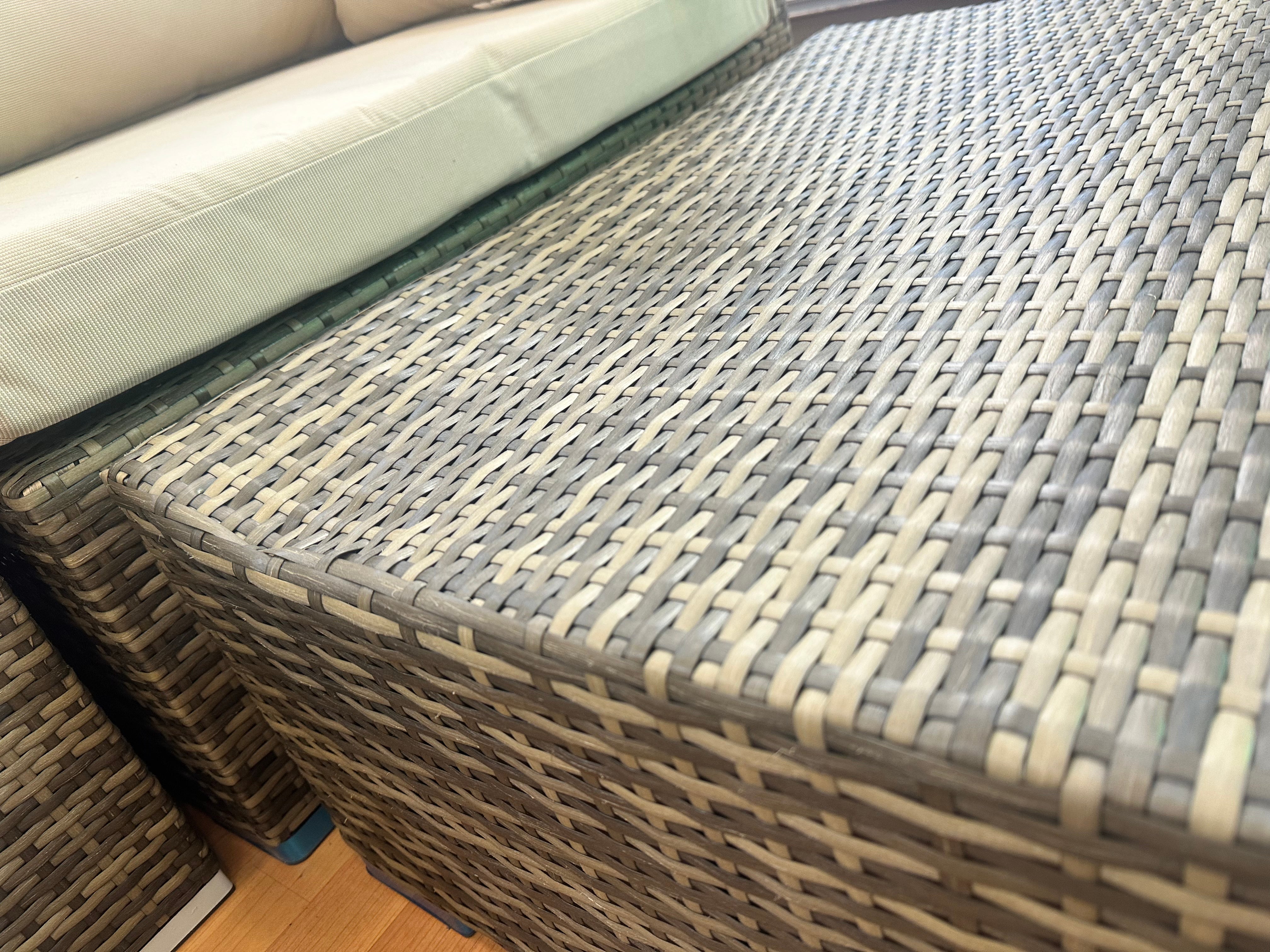 Beige Wicker Conversation Set - 5 Piece