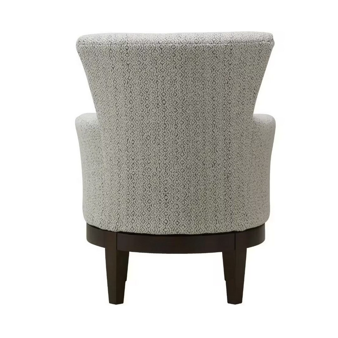 Justine Swivel Barrel Chair with Espresso Base & Legs - Heather