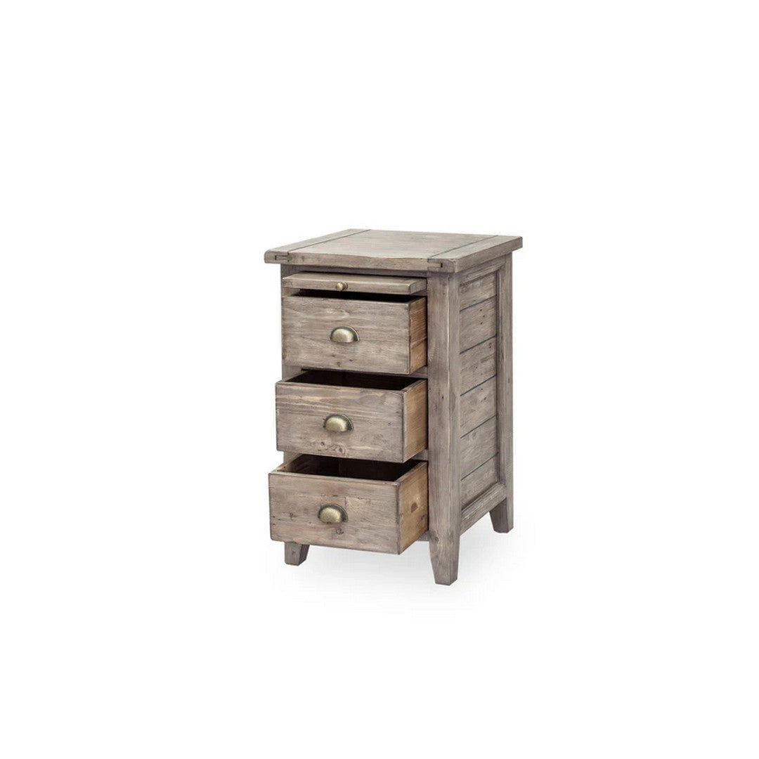 Irish Coast 3-Drawer Nightstand in Sundried Finish