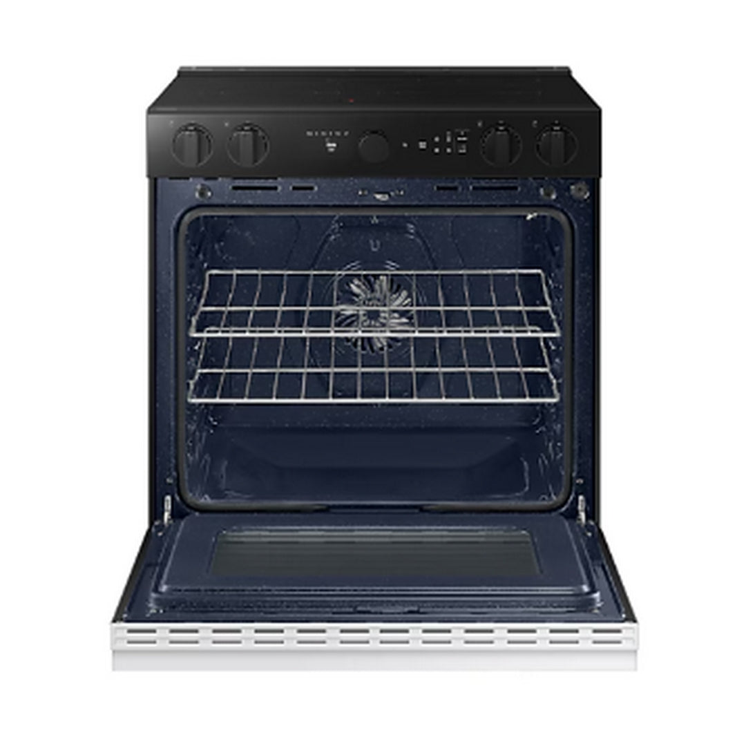 Samsung 30" 6.3 Cu. Ft. True Convection 5-Element Slide-In Electric Range White Glass - NSE6DB870012AC