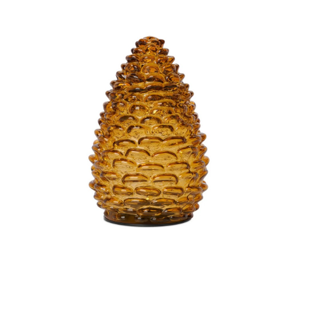 PINECONE 6"H LED LIGHT AMBER GL