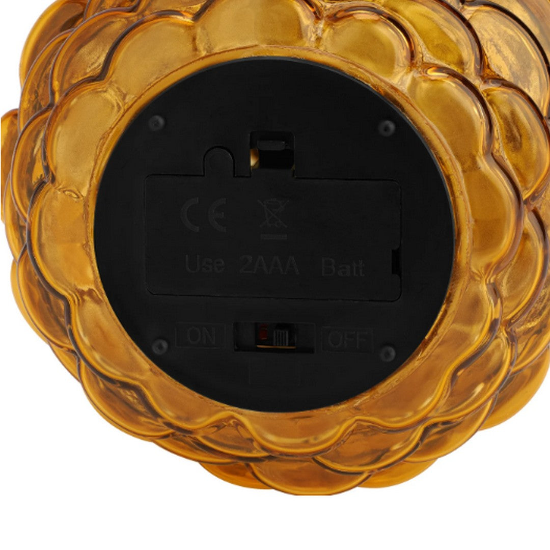 PINECONE 9"H LED LIGHT SMOKE GL