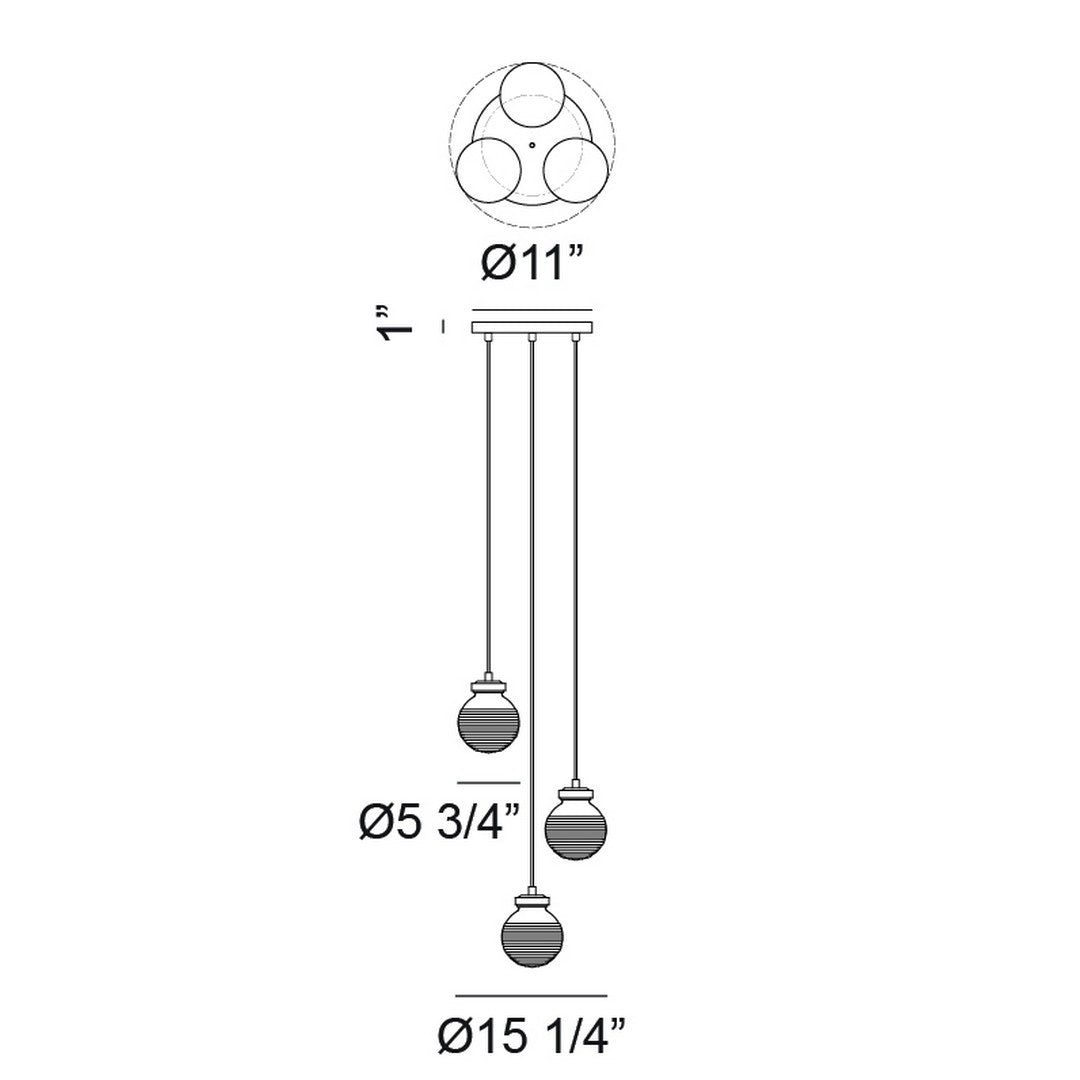 Ridge 3 Light Pendant *STORE DISPLAY*