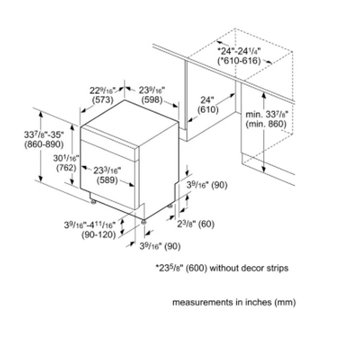 100 Plus Dishwasher 24'' Brushed steel anti-fingerprint - SHX4AEF5N