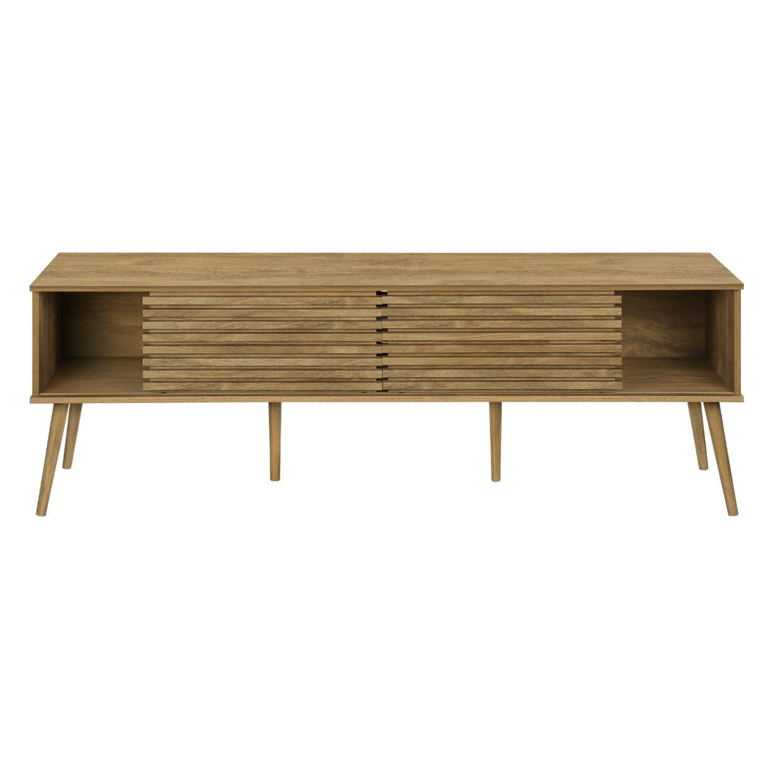 TV STAND - 72"L / WALNUT WITH 2 DOORS