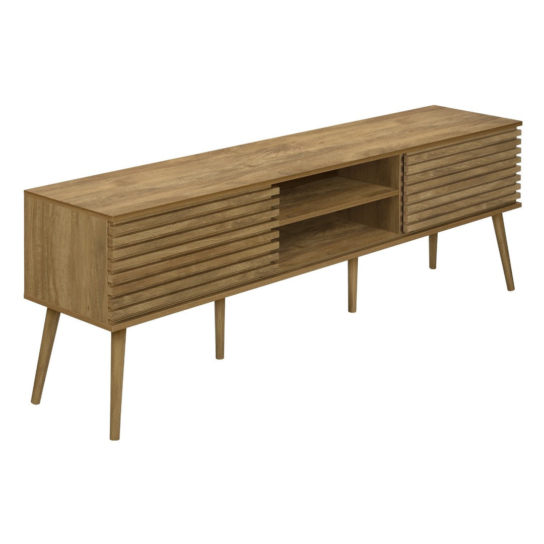 TV STAND - 72"L / WALNUT WITH 2 DOORS