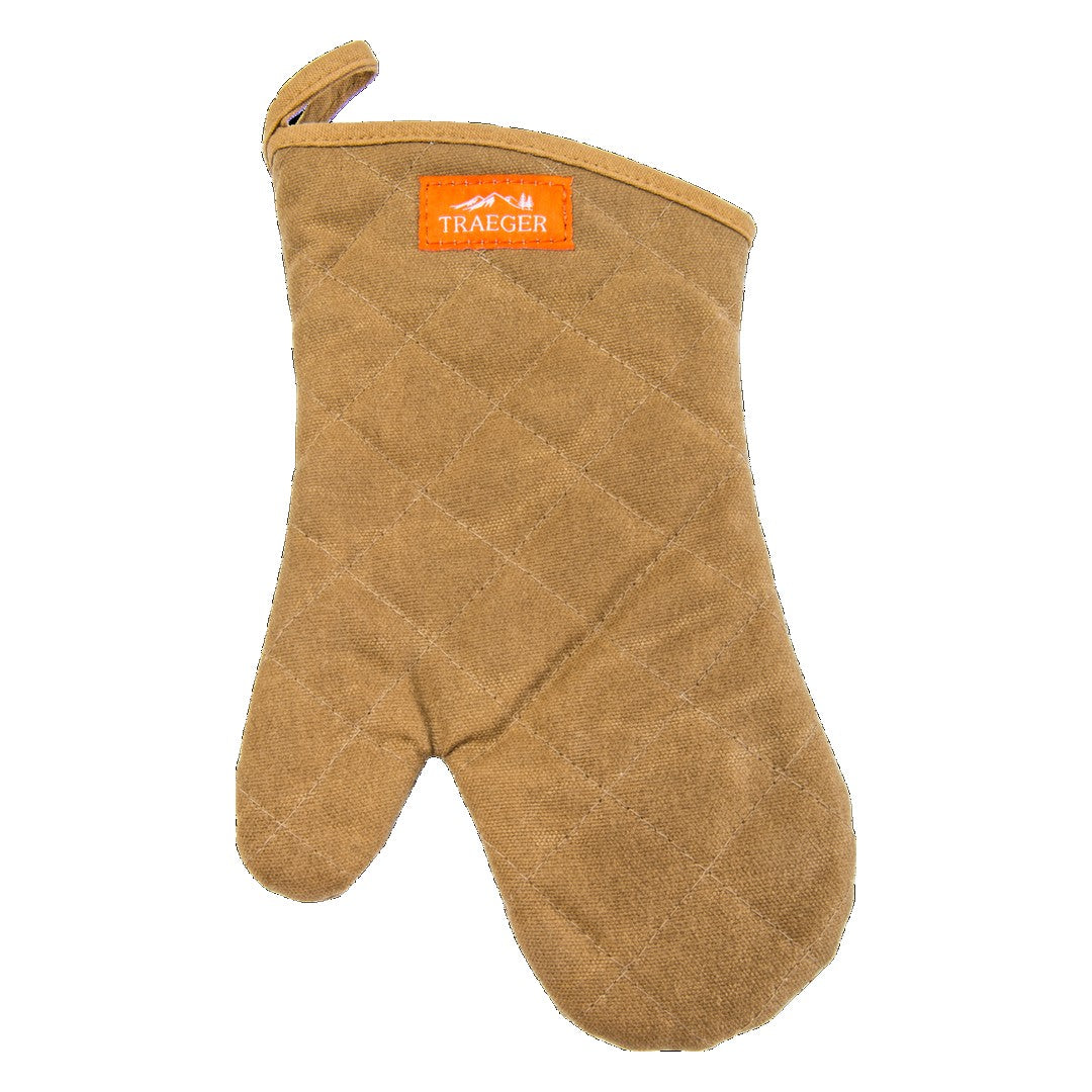 Grilling Mitt Brown Canvas & Leather