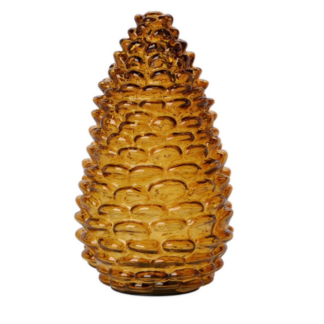 PINECONE 9"H LED LIGHT SMOKE GL