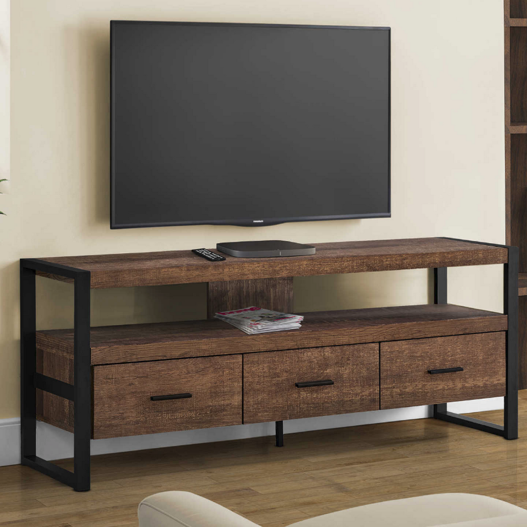 TV Stand - 60"L / Brown Reclaimed Wood