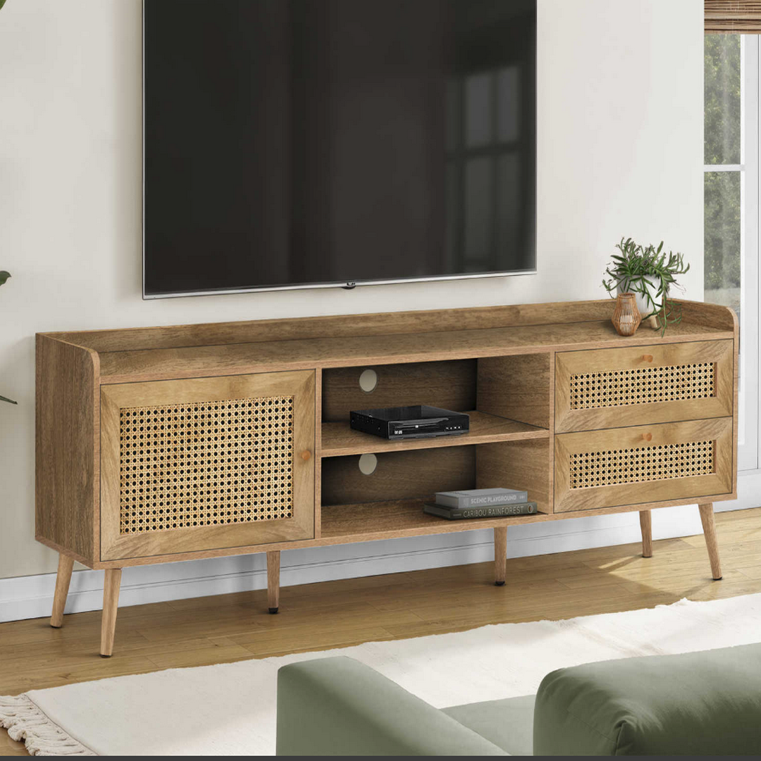 TV Stand - 72"L / Walnut With Storage