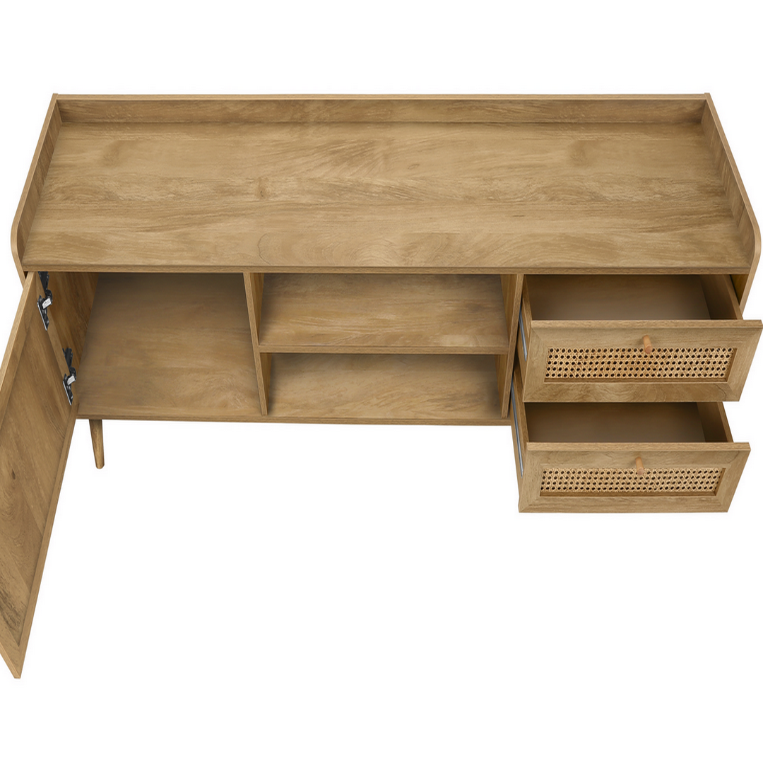 TV Stand - 72"L / Walnut With Storage