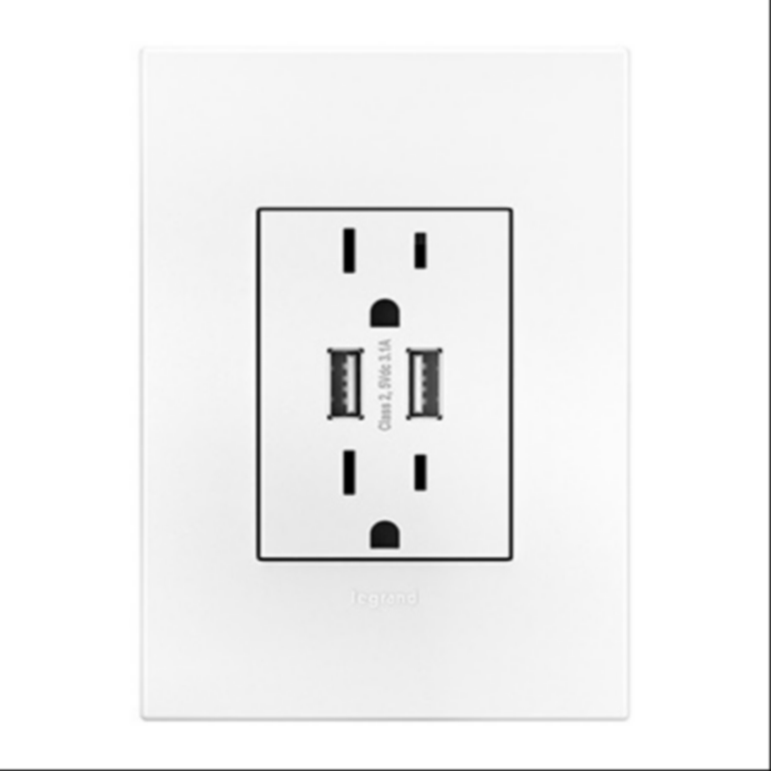 Dual USB Plus-Size Outlet Combo