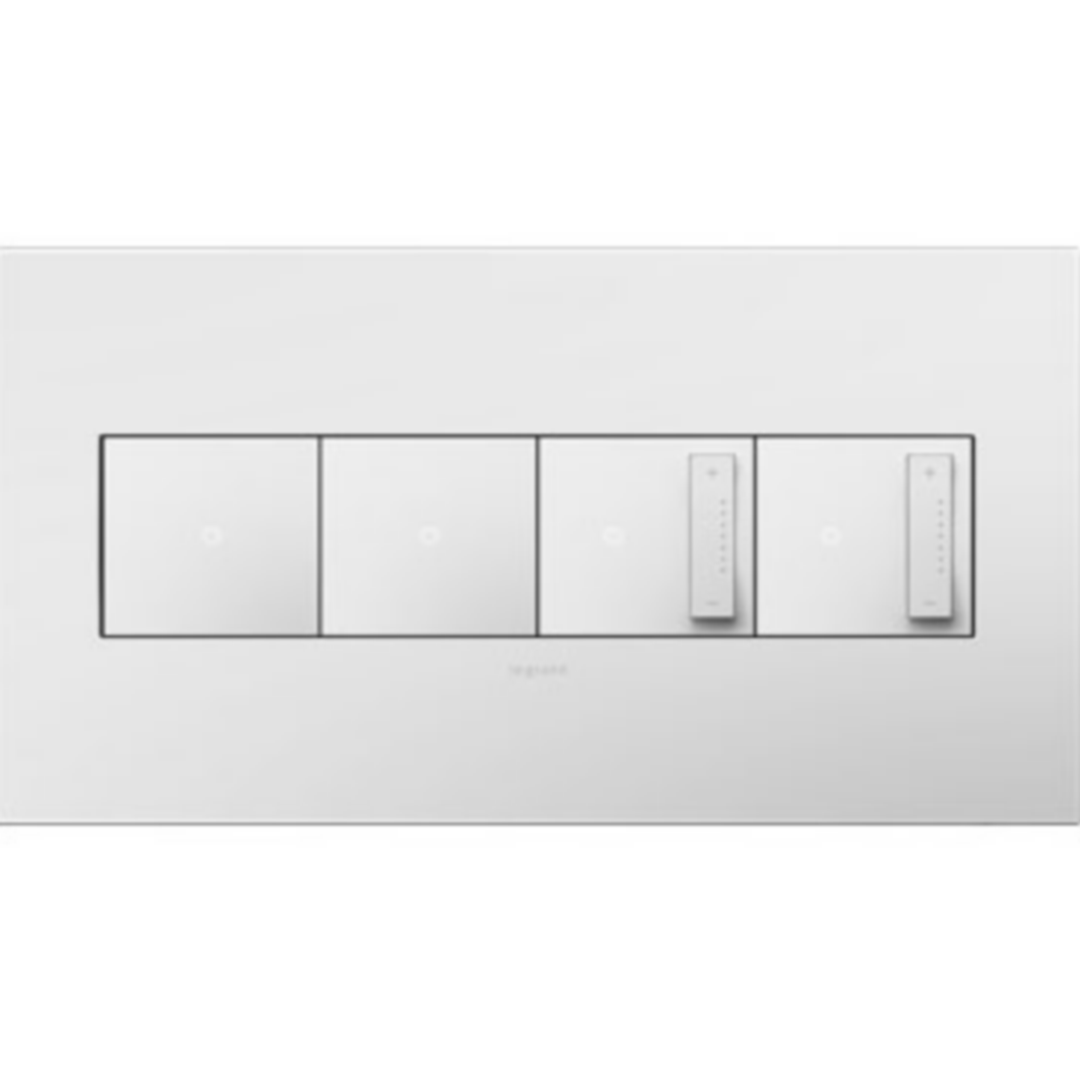 White on white 4 Gang Wall Plate