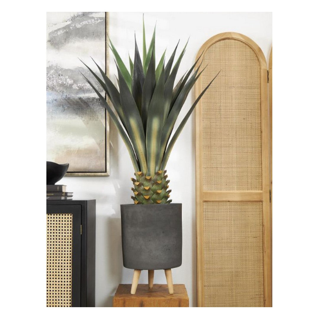Green Faux Foliage Agave Indoor Outdoor Artificial Tree with Black Pot
