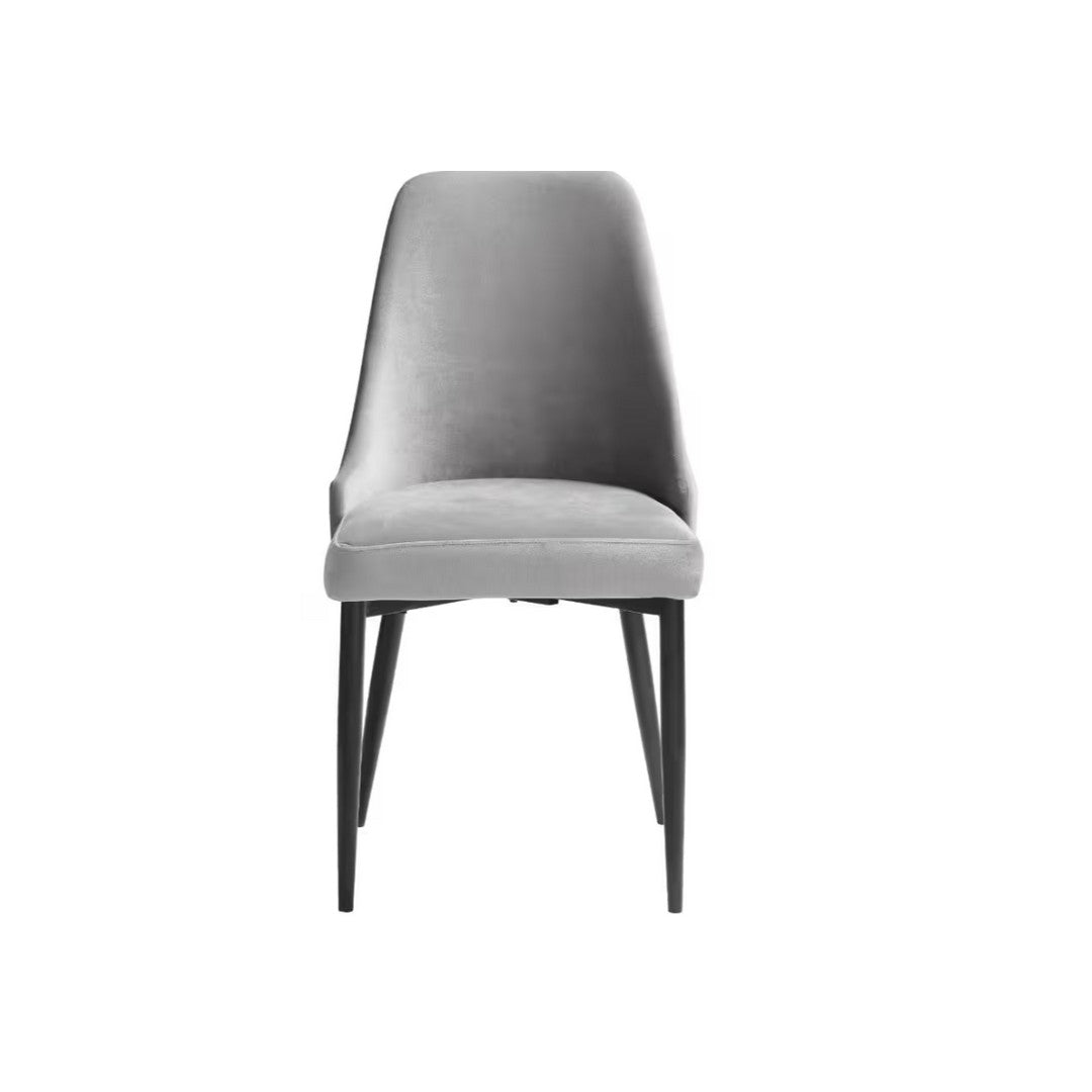 Keene Dining Chair with Metal Legs - Grey