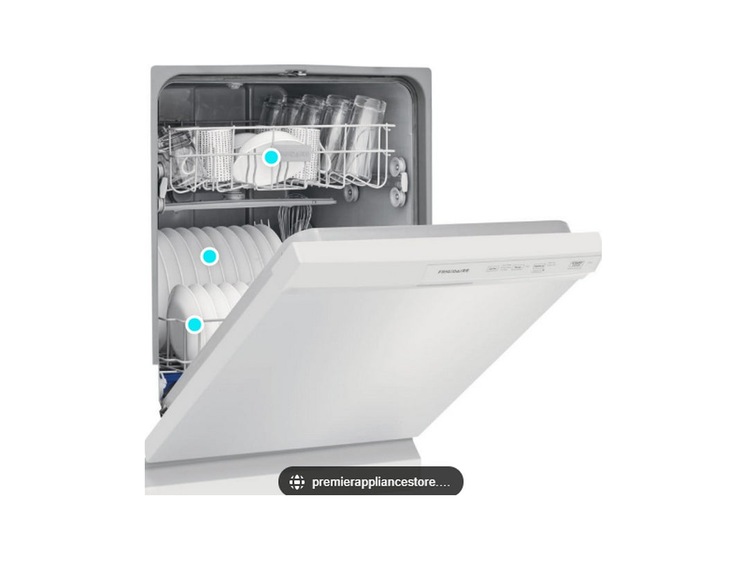 FRIGIDAIRE Built-In Tall Tub Dishwasher (FFCD2413UW) - Front Control + White with Plastic Interior, 24"