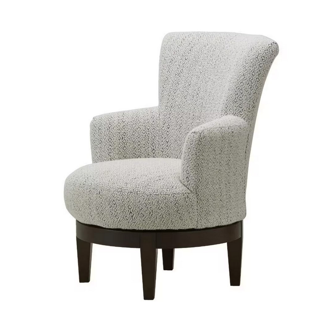 Justine Swivel Barrel Chair with Espresso Base & Legs - Heather