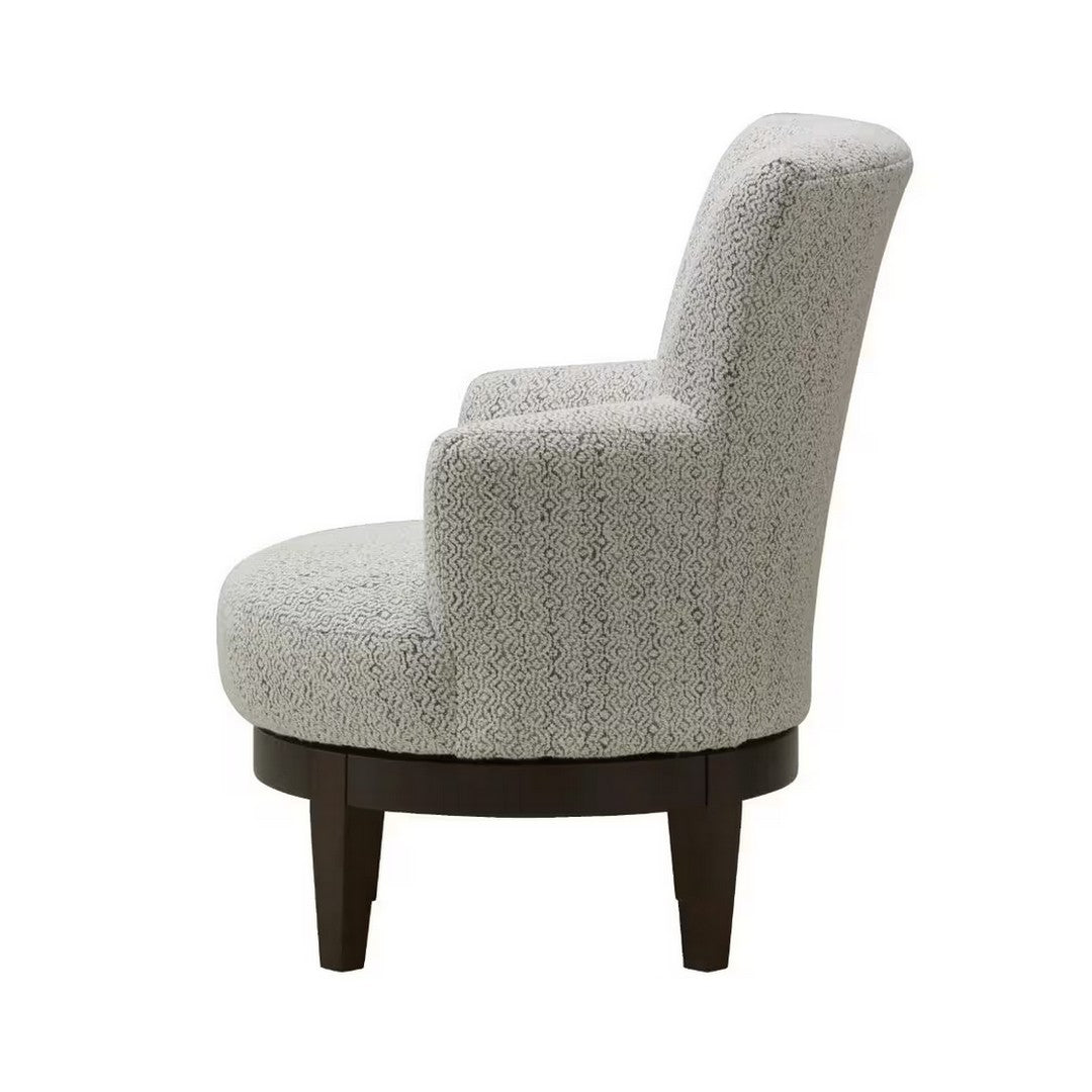 Justine Swivel Barrel Chair with Espresso Base & Legs - Heather