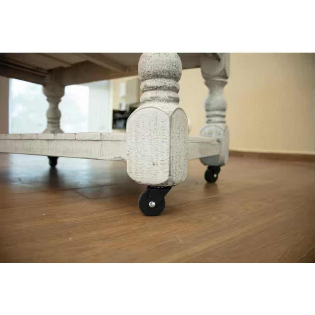 Stone Kitchen Island - White Base & Grey Top